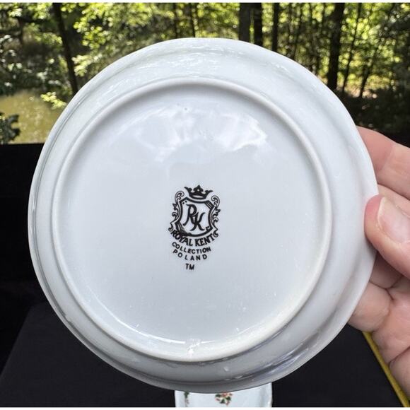 Vintage Royal Kent Christmas Holiday Holly Poland 6 1/5” Dessert Bowls Set Of 7 - Picture 4 of 6